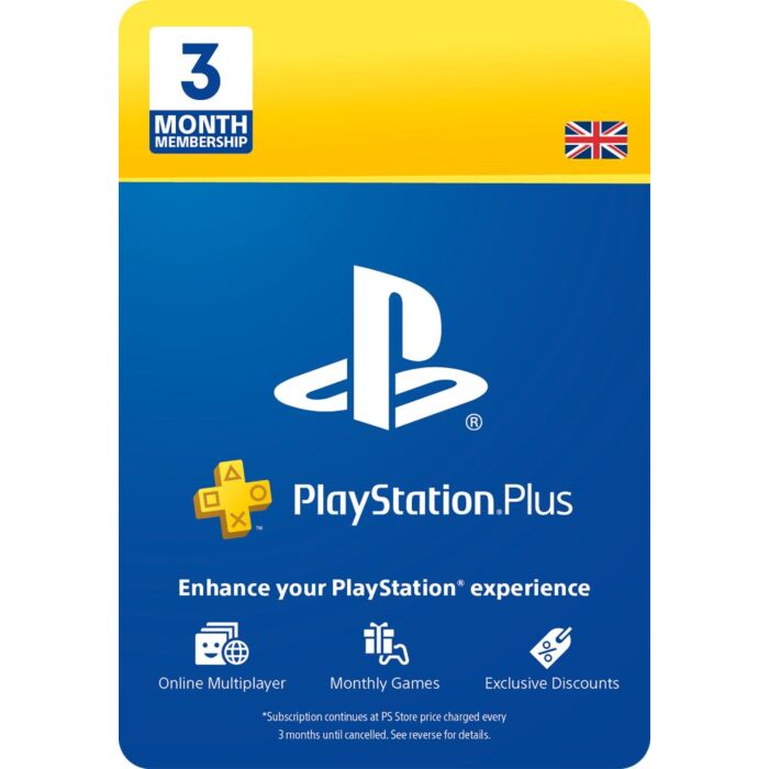 PlayStation PS Plus 3 month Subscription - Instant Digital Download