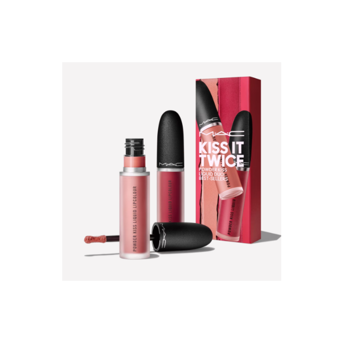 Mac Superstar Kiss It Twice Powder Kiss Liquid Duo Best Sellers 2x5ml - Shade:  Mull It Over (989) Fashion Sweetie (995)