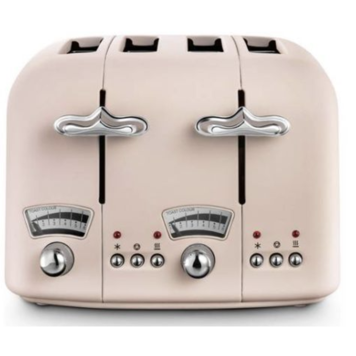 De'Longhi CT04.PK Argento Flora 4 Slice Toaster - Pink