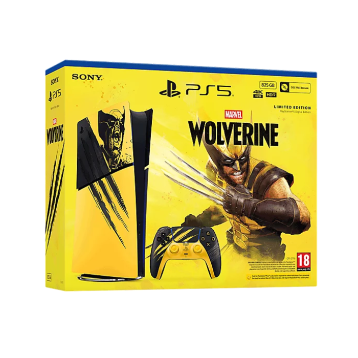 PlayStation®5 Digital Edition Console 825 GB - Marvel’s Wolverine Battle Yellow Limited Edition Bundle