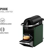 Nespresso Pixie Original Pod Coffee Machine, Compact Espresso Maker - Dark Green