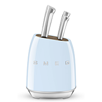 SMEG 50's Style Knife Block Set, Pastel Blue