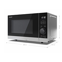 Sharp 20 Litre 700W Solo Digital Microwave, YC-PS204AU-S -Silver
